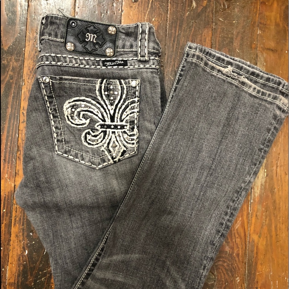 Miss Me Grey Stone Washed Boot Cut Jeans